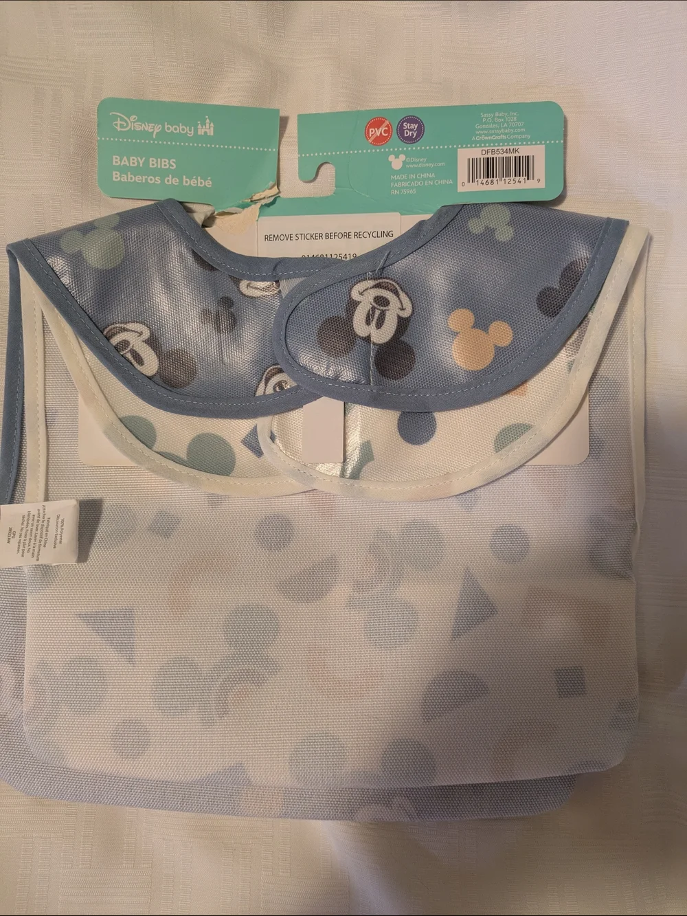 Disney Baby Waterproof Mickey Bib - Blue